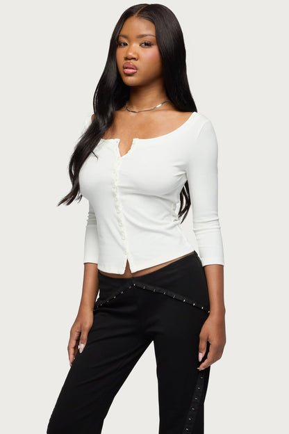 Iklara Button Up Top