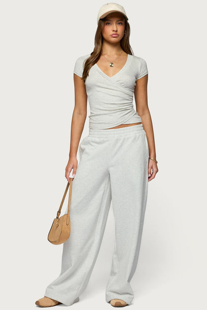 Iria V Neck Wrapped Top