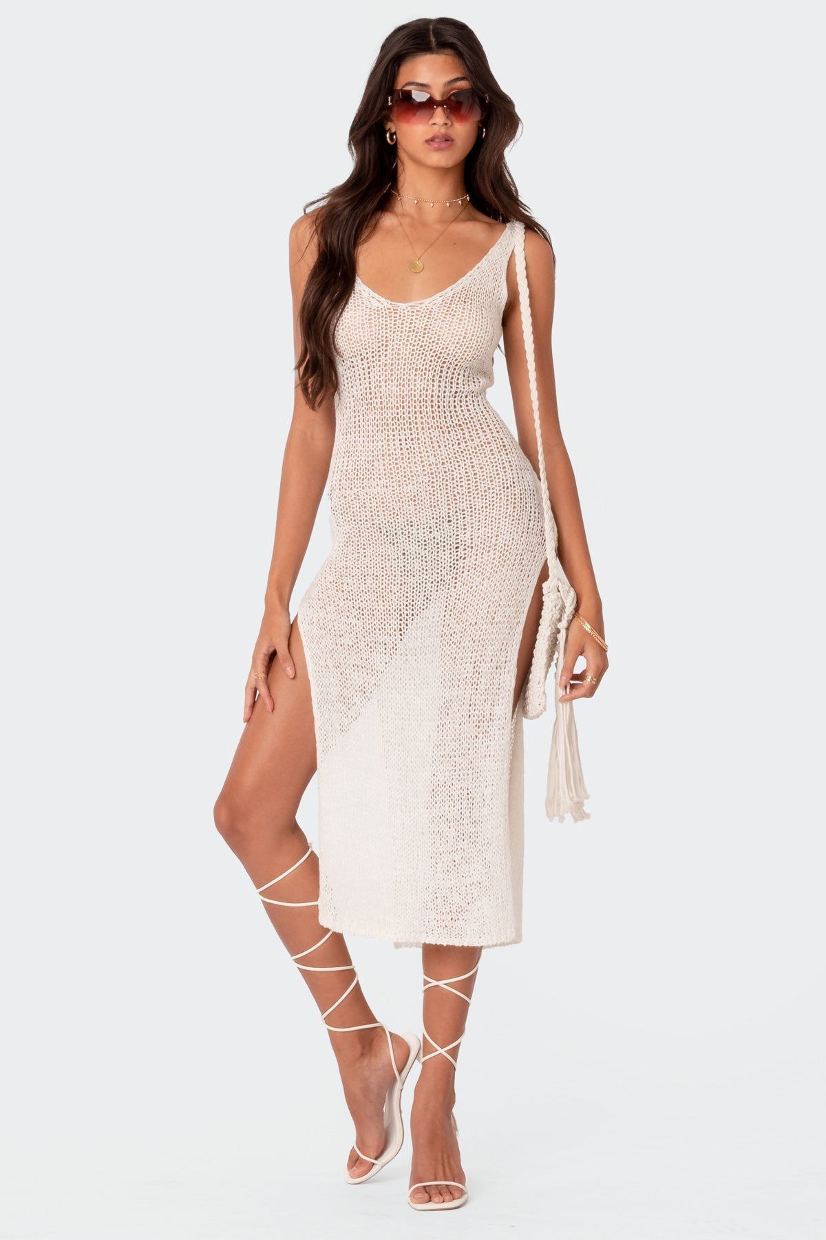 Nevea Open-Back Knitted Midi Dress