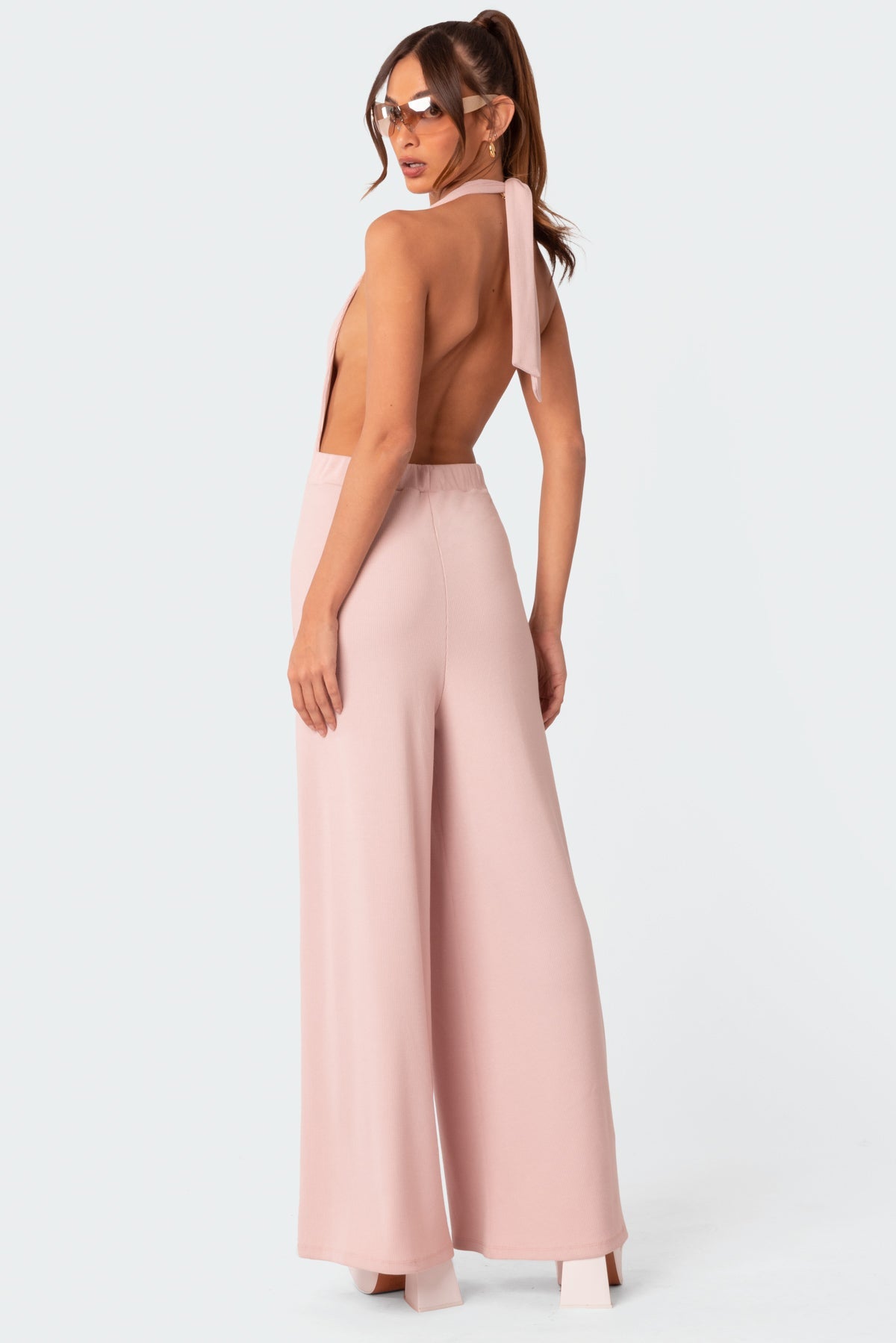 Blondie Ribbed Open Back Jumpsuit
