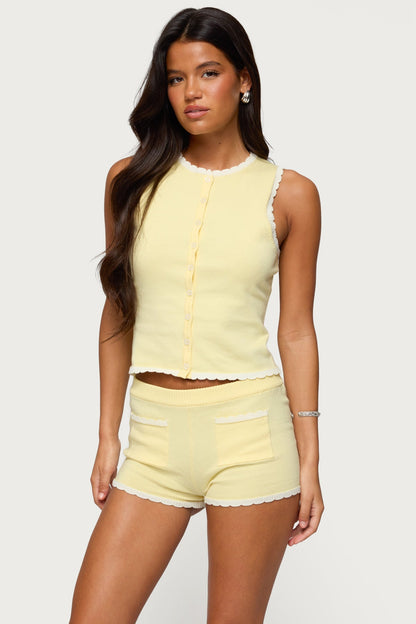 Leila Scalloped Knit Tank Top