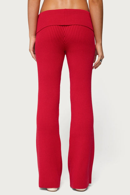 Adannah Foldover Ribbed Knit Pants