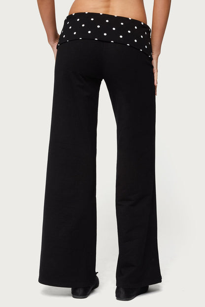 Petite Reeva Polka Dot Foldover Pants