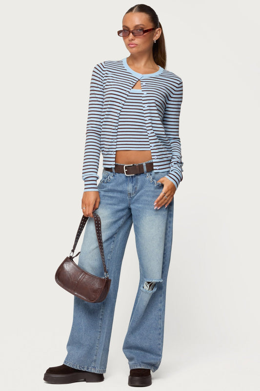 Dutton Distressed Low Rise Baggy Jeans