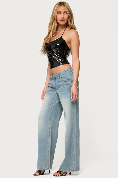 Vikki Vinyl Halter Top