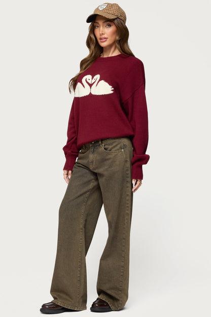 Swan Oversized Knit Sweater