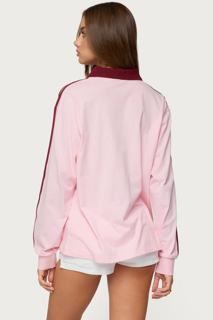 Brooklyn Contrast Oversized Rugby Shirt