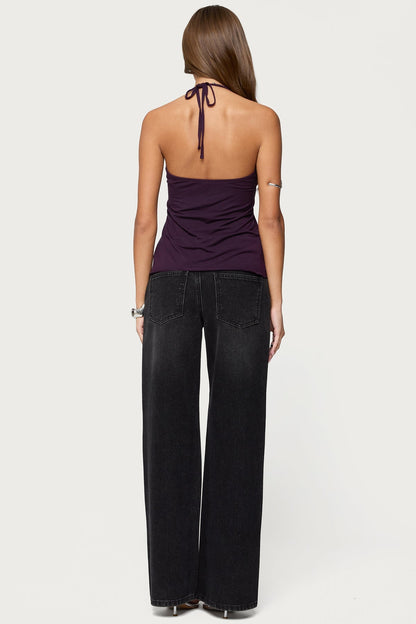 Lorenna Split Front Halter Top
