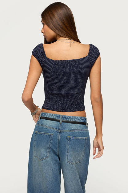 Eugenia Pinstripe Top